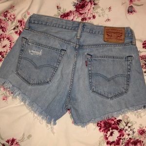 Distressed Levi Denim Shorts